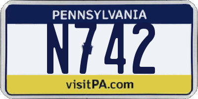 PA license plate N742