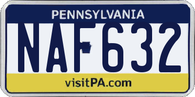 PA license plate NAF632