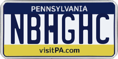 PA license plate NBHGHC