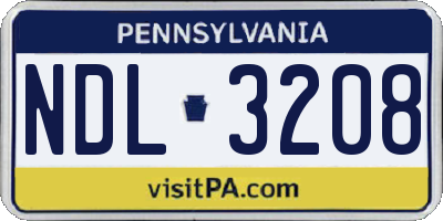 PA license plate NDL3208