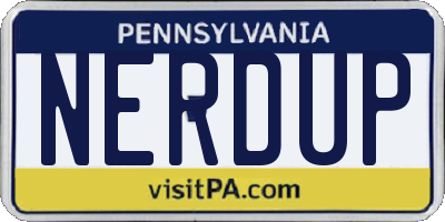 PA license plate NERDUP