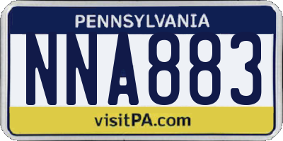 PA license plate NNA883