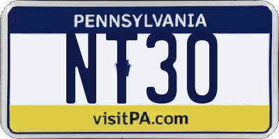 PA license plate NT30