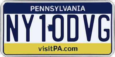 PA license plate NY10DVG