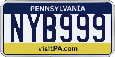 PA license plate NYB999