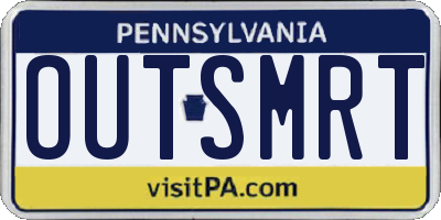 PA license plate OUTSMRT