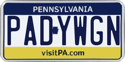 PA license plate PADYWGN