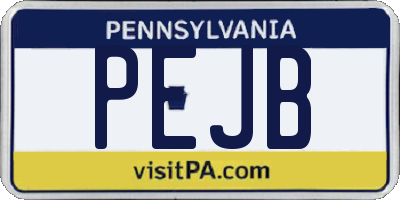 PA license plate PEJB