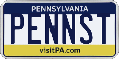 PA license plate PENNST