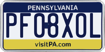 PA license plate PF08XOL
