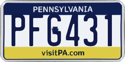 PA license plate PFG431