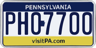 PA license plate PH07700