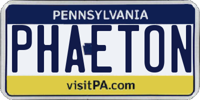 PA license plate PHAETON