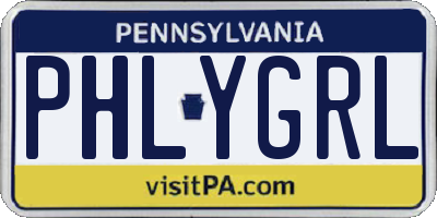PA license plate PHLYGRL