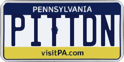 PA license plate PITTDN