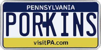 PA license plate PORKINS