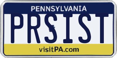 PA license plate PRSIST