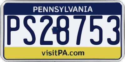 PA license plate PS28753