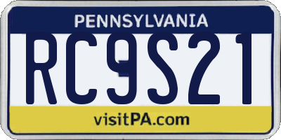 PA license plate RC9S21