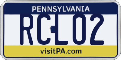 PA license plate RCL02