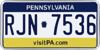 PA license plate RJN7536