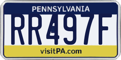 PA license plate RR497F