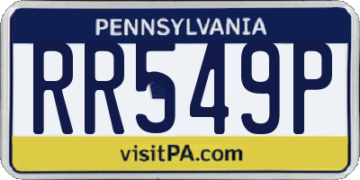 PA license plate RR549P
