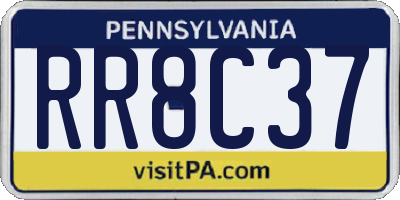 PA license plate RR8C37