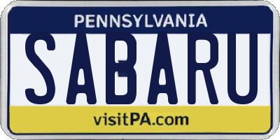 PA license plate SABARU