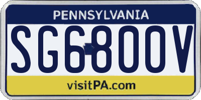 PA license plate SG6800V