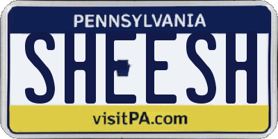 PA license plate SHEESH