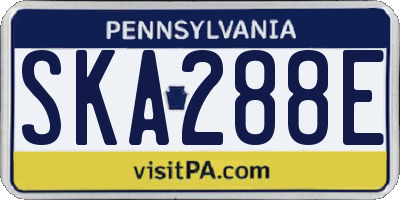 PA license plate SKA288E