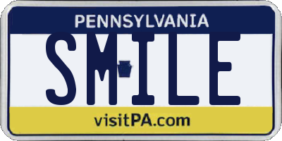 PA license plate SMILE