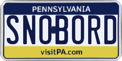 PA license plate SNOBORD