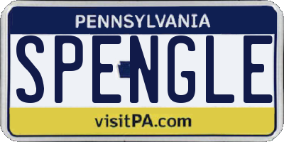 PA license plate SPENGLE