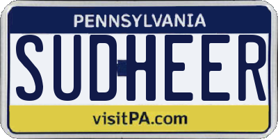 PA license plate SUDHEER