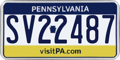 PA license plate SV22487