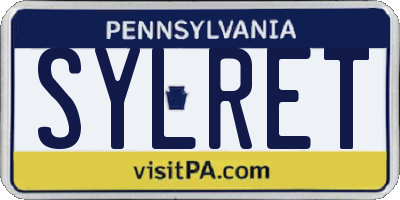 PA license plate SYLRET