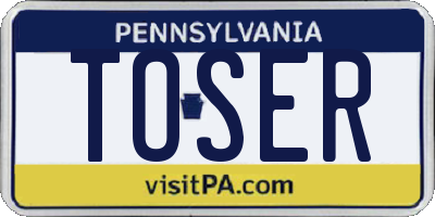 PA license plate TOSER
