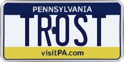PA license plate TROST