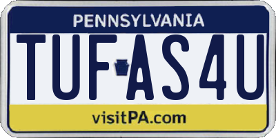 PA license plate TUFAS4U