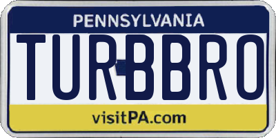 PA license plate TURBBRO