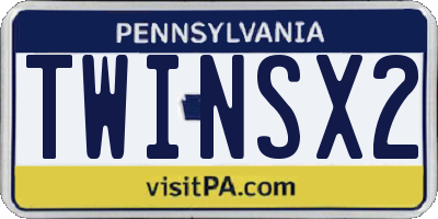 PA license plate TWINSX2