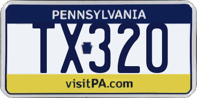 PA license plate TX320