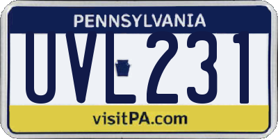 PA license plate UVL231