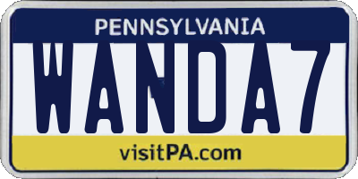 PA license plate WANDA7