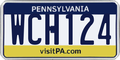 PA license plate WCH124