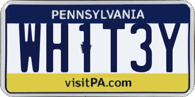 PA license plate WH1T3Y