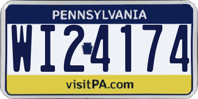 PA license plate WI24174