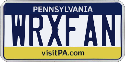PA license plate WRXFAN